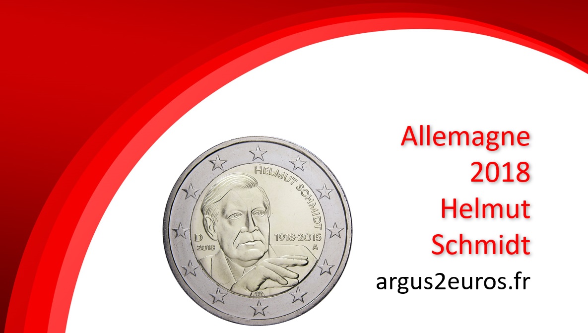 valeur 2 euros allemagne 2018 Helmut Schmidt