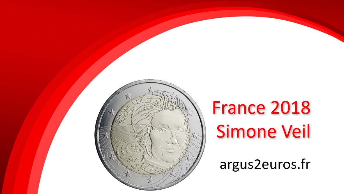 valeur 2 euros france 2018 simone veil