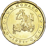 20 centimes Monaco sceau du prince