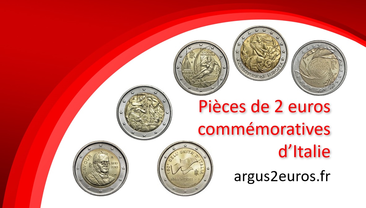 valeur des pièces de 2 euros commémoratives d'Italie