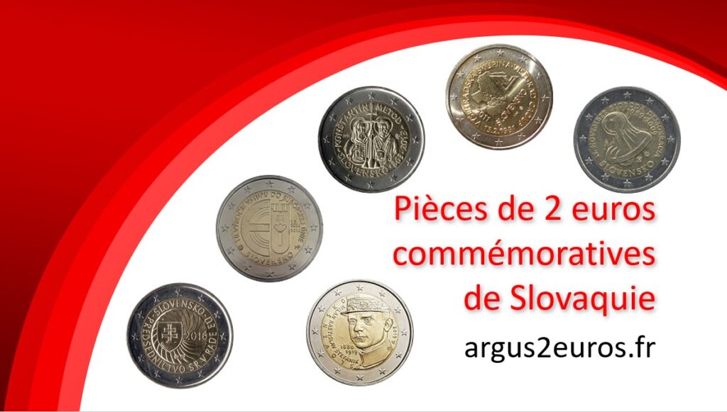 Pièces de 2 euros commémoratives de Slovaquie Valeur + liste