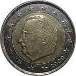 2 euros Belgique Albert II première version