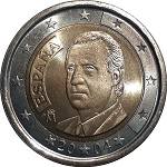 2 euros Espagne Juan Carlos 1ère version
