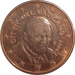 2 centimes Vatican Benoït XVI