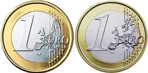 1 euro fautée erreur de carte