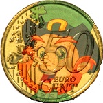 pièce de 50 centimes colorisée