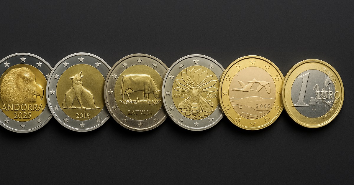 pièces en euro avec des animaux