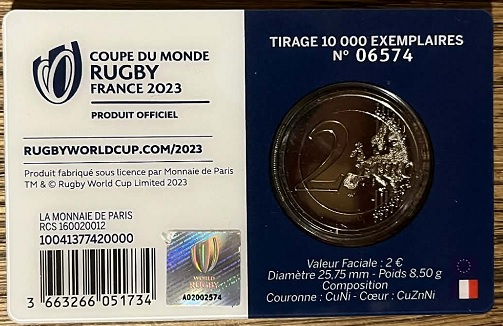 2023 - Coupe du Monde de Rugby bu arrière
