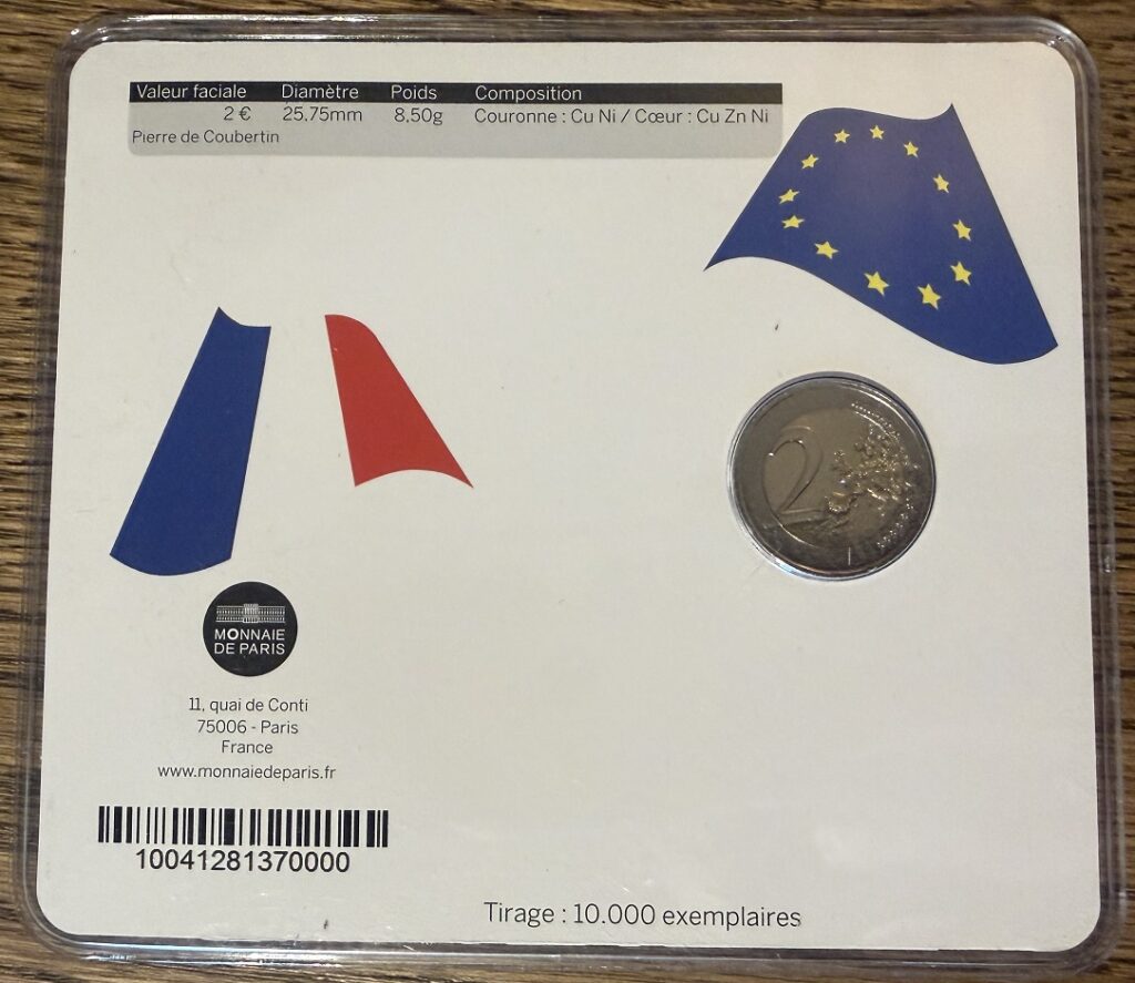 2013 - 150 ans de la naissance de Pierre de Coubertin bu arrière