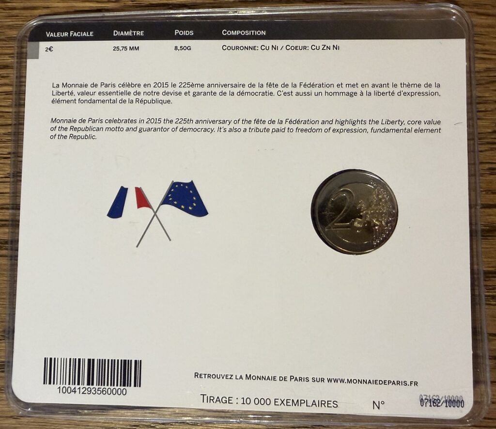 2015 - 225 ans de la Fête de la Fédération bu arrière