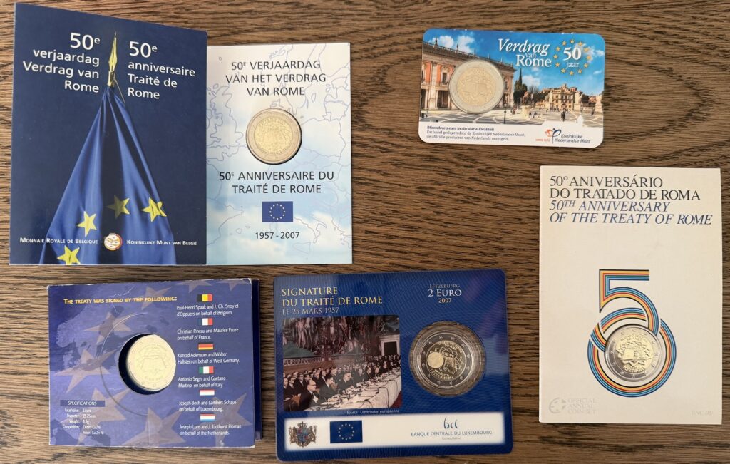 5 pièces de 2 euros Traité de Rome 2007 BU