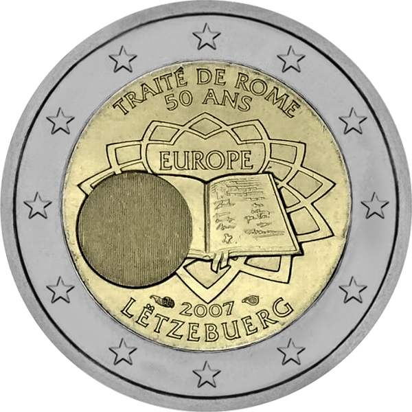 Piece 2 Euros Traite De Rome 50 Ans 2007 Valeur