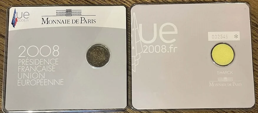 Pièce de 2 euros Présidence Union Européenne RF 2008 BU face avant