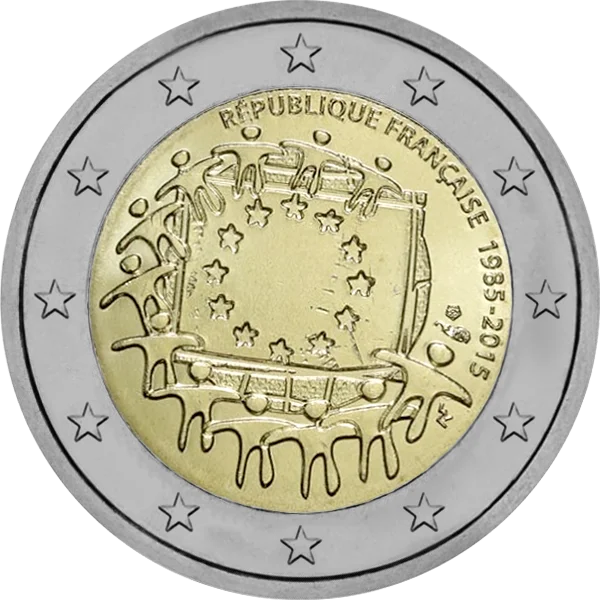 Pièce de 2 euros République Française 1985-2015 30 ans du drapeau européen