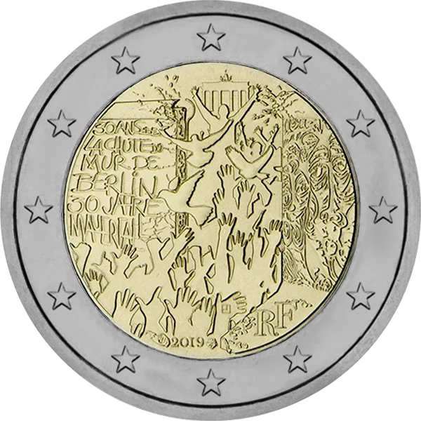 Pièce de 2 euros 30 ans de la chute du mur de Berlin 30 Jahre Mauerfall 2019 RF
