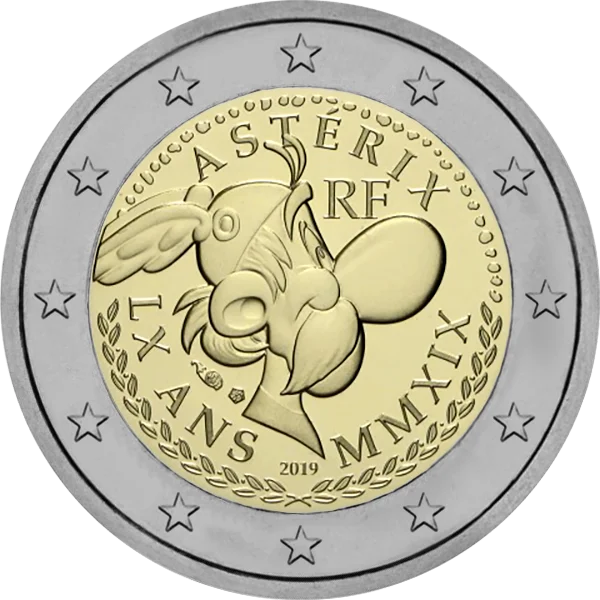 Pièce de 2 euros Astérix 2019 RF LX ANS MMXIX
