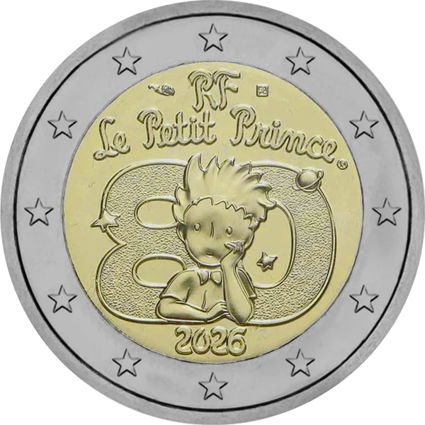 Pièce de 2 euros RF Le Petit Prince 80 ans 2026