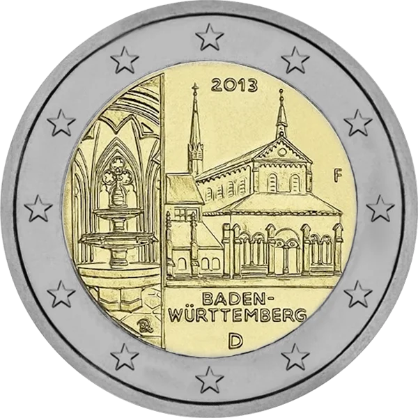 Pièce de 2 euros Baden-Württemberg 2013 avec monastère de Maulbronn