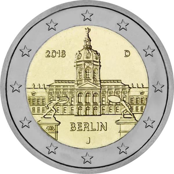 Pièce de 2 euros Berlin 2018 avec un château