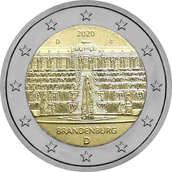 Pièce de 2 euros Brandenburg 2020 avec un château