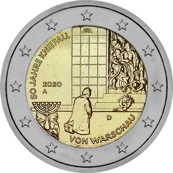 Pièce de 2 euros 50 Jahre Kniefall von Warschau 2020