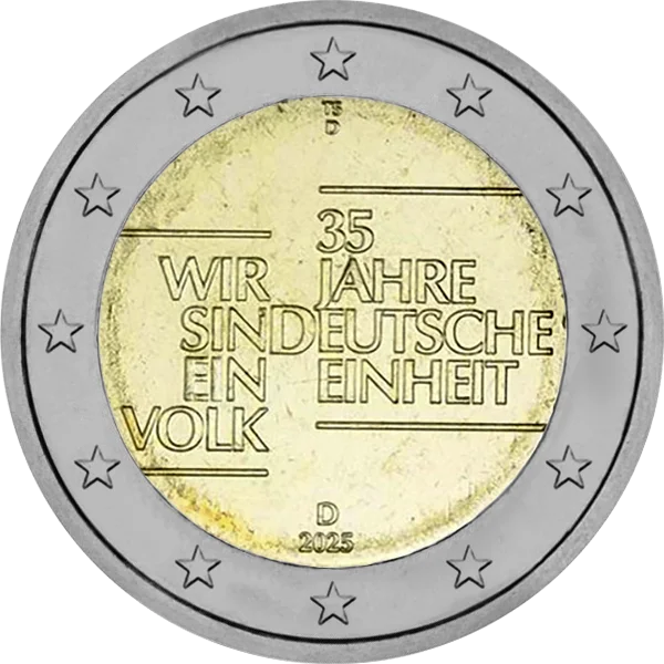 Pièce de 2 euros wir sind ein Volk 35 Jahre deutsche Einheit 2025