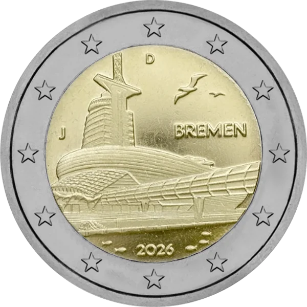 Pièce de 2 euros Bremen 2026 avec la Maison du Climat