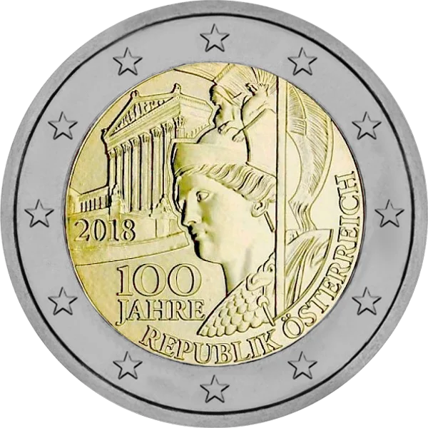Pièce de 2 euros 100 Jahre Republik Österreich 2018