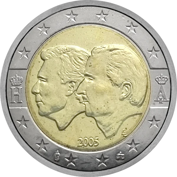 Pièce de 2 euros avec 2 têtes 2005 Union économique belgo-luxembourgeoise