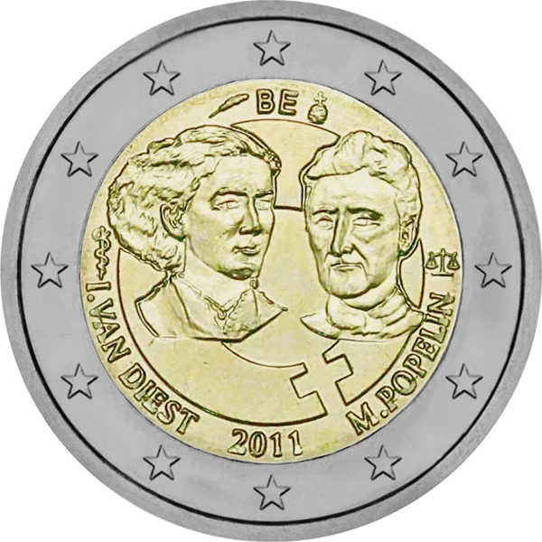 Pièce de 2 euros I. van Diest 2011 M. Popelin BE avec 2 femmes