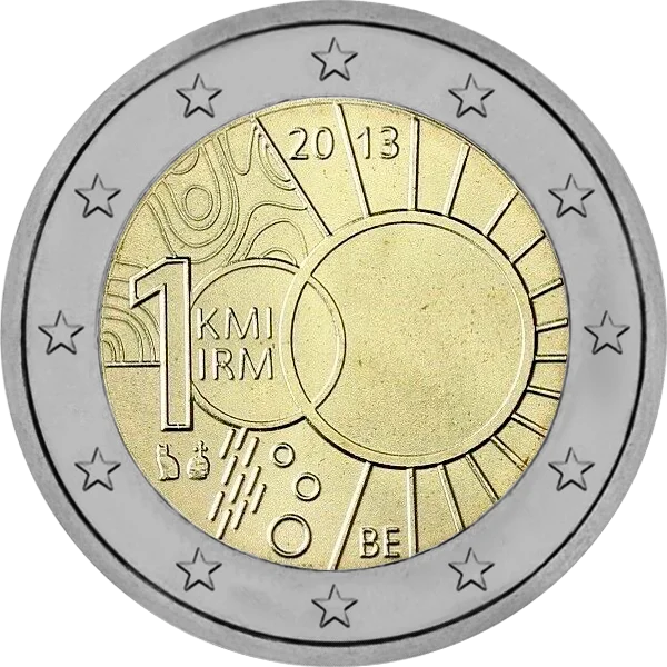 Pièce de 2 euros KMI IRM BE 2013 100 ans de l'Institut Royal de Météorologie