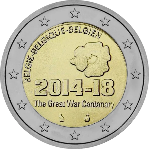 Pièce de 2 euros 2014-18 The Great War Centenary Belgie-Belgique-Belgien