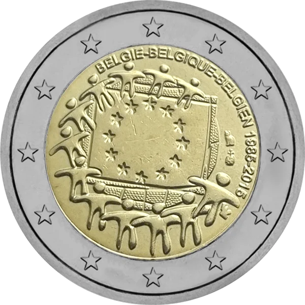 Pièce de 2 euros Belgie-Belgique-Belgien 1985-2015 30 ans du drapeau européen