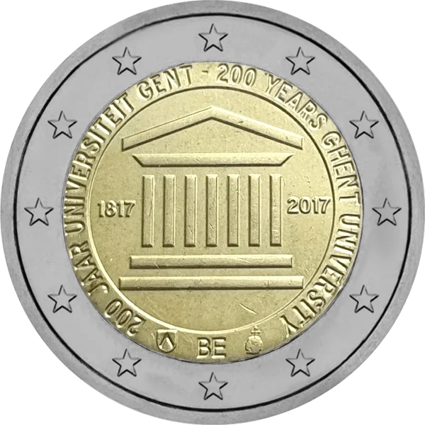 Pièce de 2 euros 200 Jaar Universiteit Gent - 200 years Ghent University 1817 2017 BE