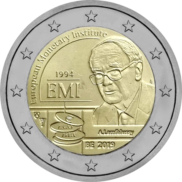 Pièce de 2 euros European Monetary Institute 1994 EMI ECU BEF A. Lamfalussy BE 2019