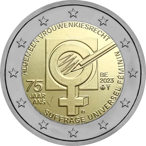 Pièce de 2 euros Algemeen Vrouwenkiesrecht 75 jaar ans Suffrage Universel Féminin BE 2023