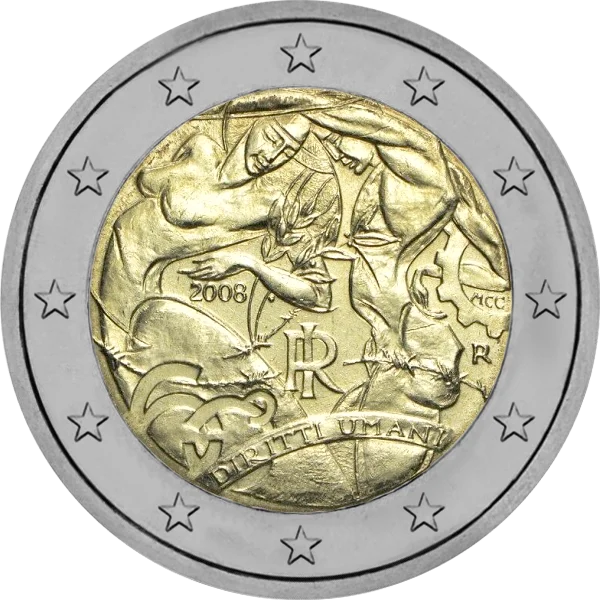 Pièce de 2 euros Diritti Umani 2008