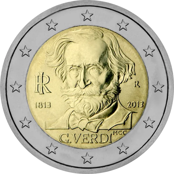 Pièce de 2 euros G. Verdi 1813-2013