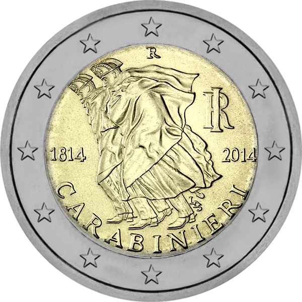 Pièce de 2 euros Carabinieri 1814-2014