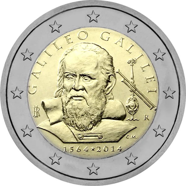 Pièce de 2 euros Galileo Galilei 1564-2014