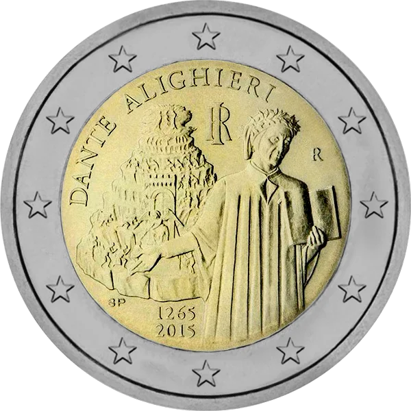Pièce de 2 euros Dante Alighieri 1265-2015