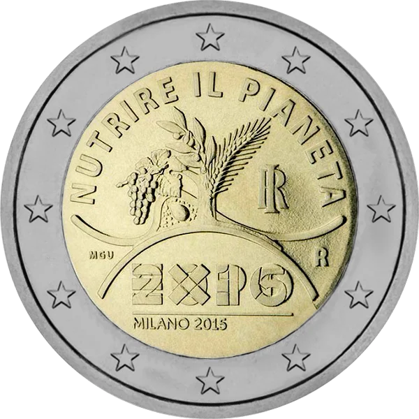 Pièce de 2 euros Nutrire Il Pianeta Expo Milano 2015
