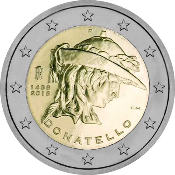 Pièce de 2 euros Donatello 1466-2016