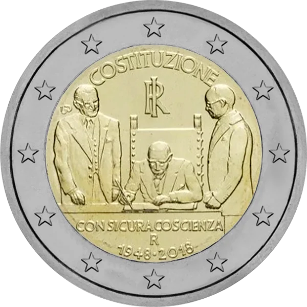 Pièce de 2 euros Costituzione Con Sicura Coscienza 1948-2018