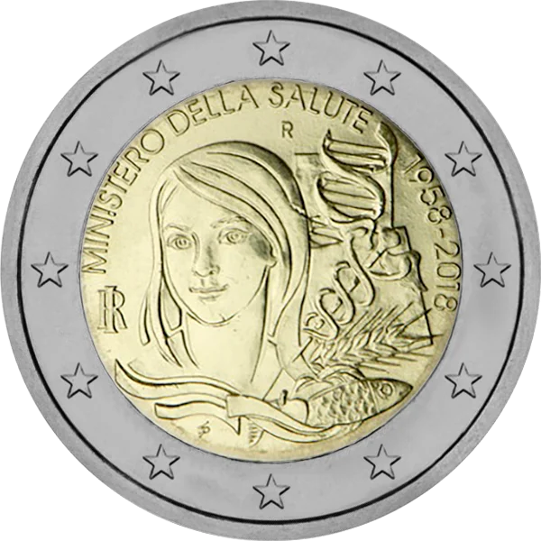 Pièce de 2 euros Ministero della Salute 1958-2018
