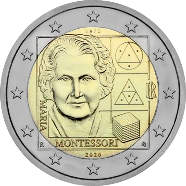 Pièce de 2 euros Maria Montessori 1870-2020