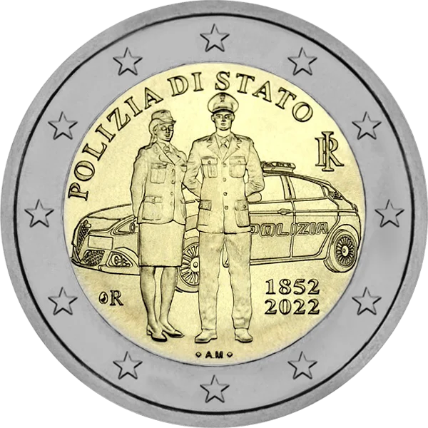 Pièce de 2 euros Polizia di Stato 1852-2022