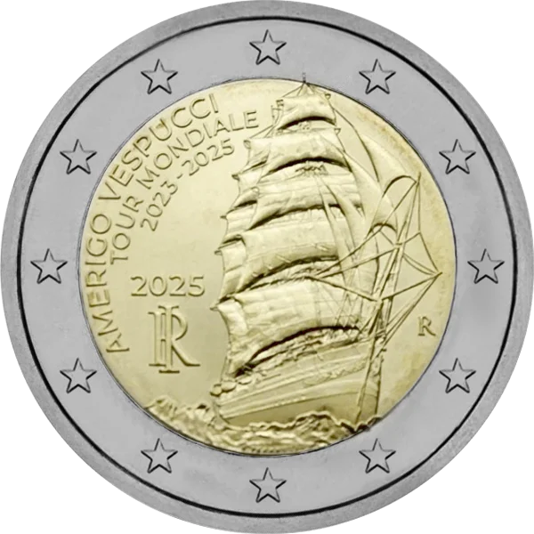 Pièce de 2 euros Amerigo Vespucci Tour Mondiale 2023-2025