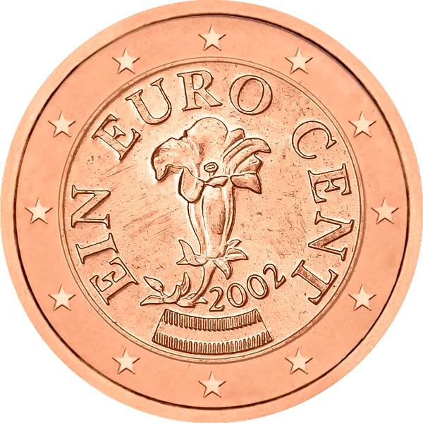 Pièce de 1 centime ein euro cent avec fleur