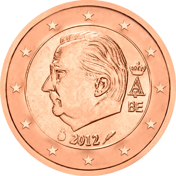 Pièce de 1 centime Belgique avec un homme à lunette
